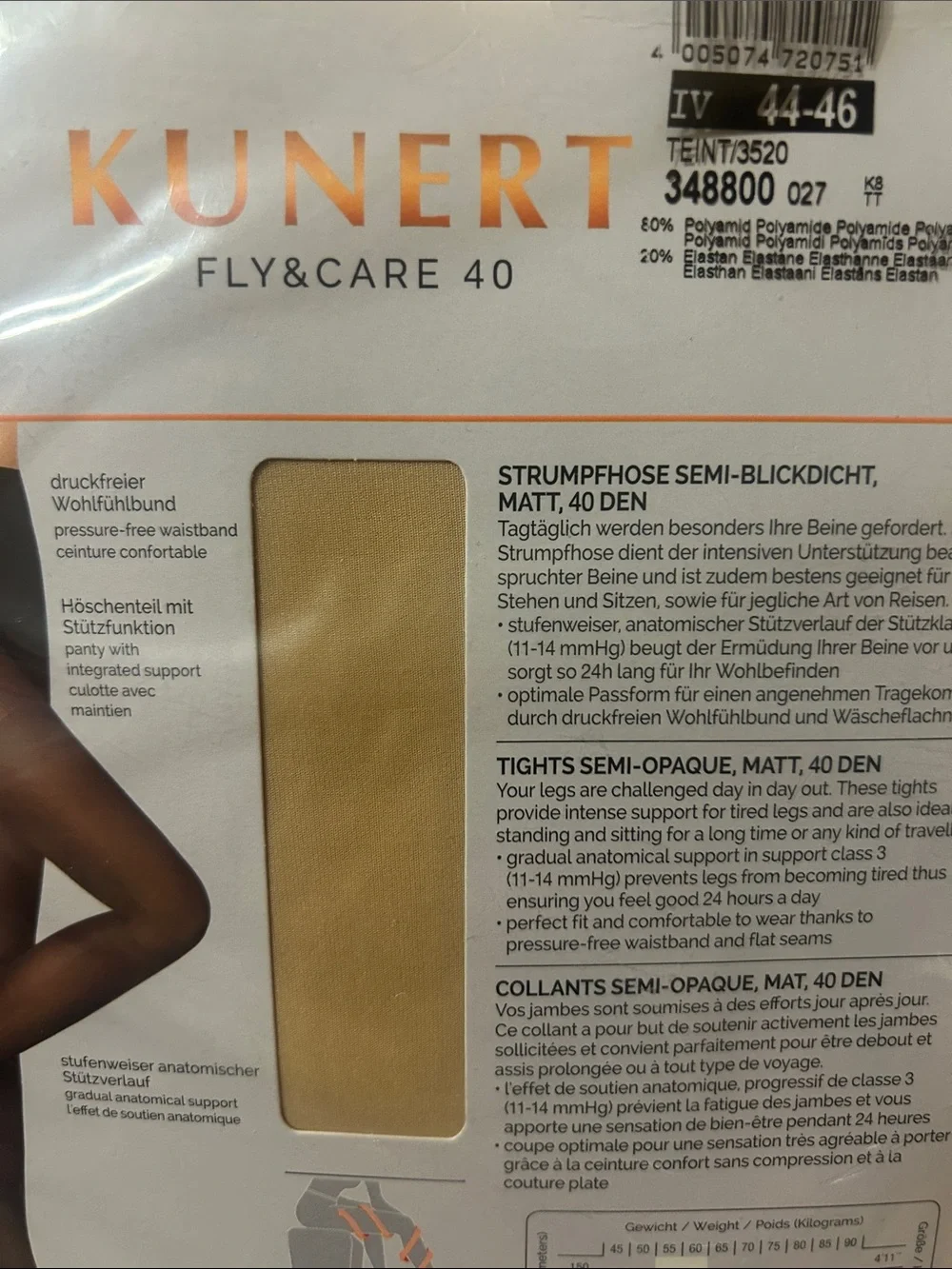 KUNERT Fly & Care 40 Women's Semi-Opaque Tights 44-46